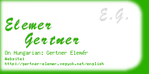 elemer gertner business card